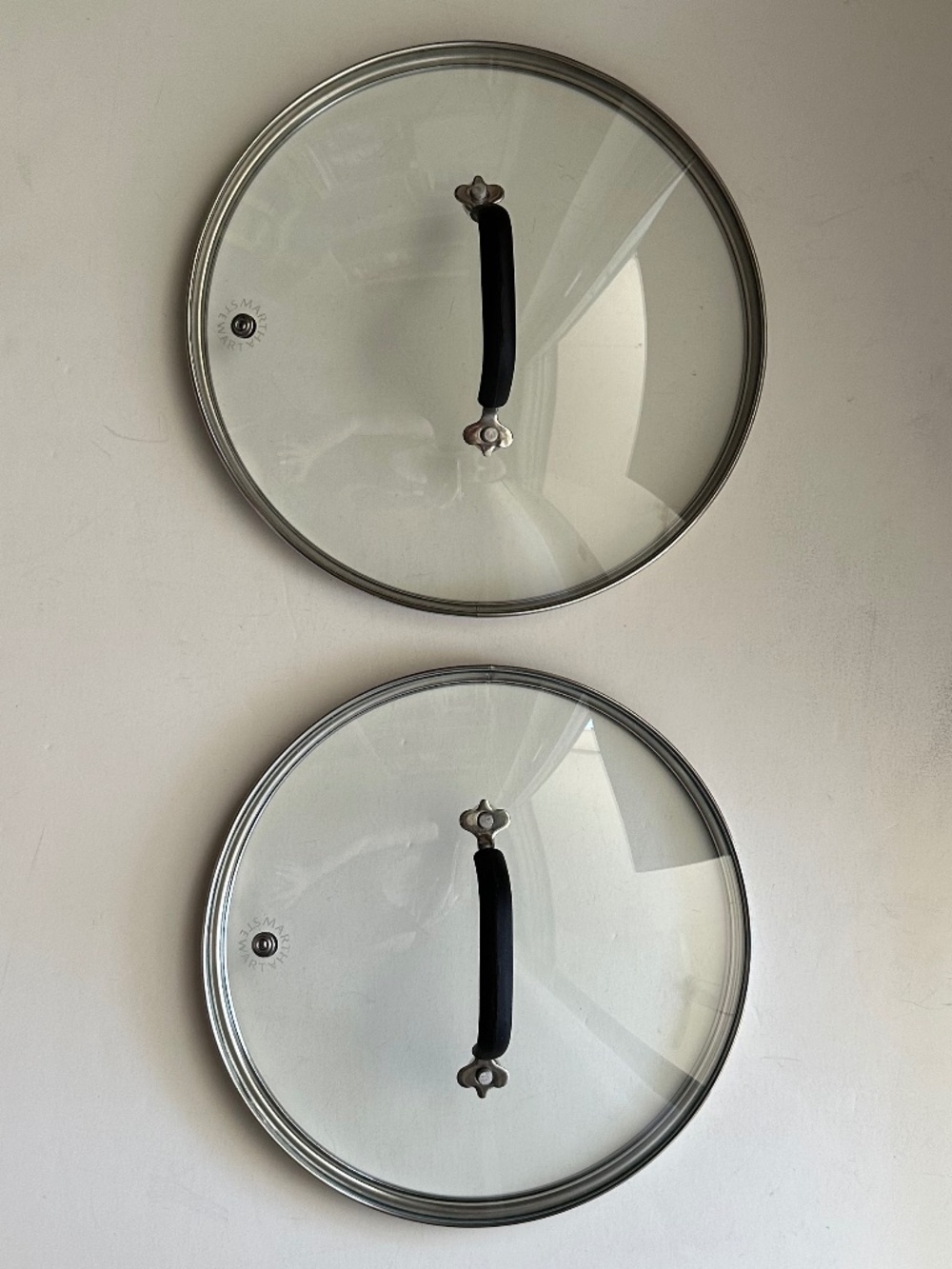 2 Martha Stewart Glass Pan Lids (9 inch and 10 inch)